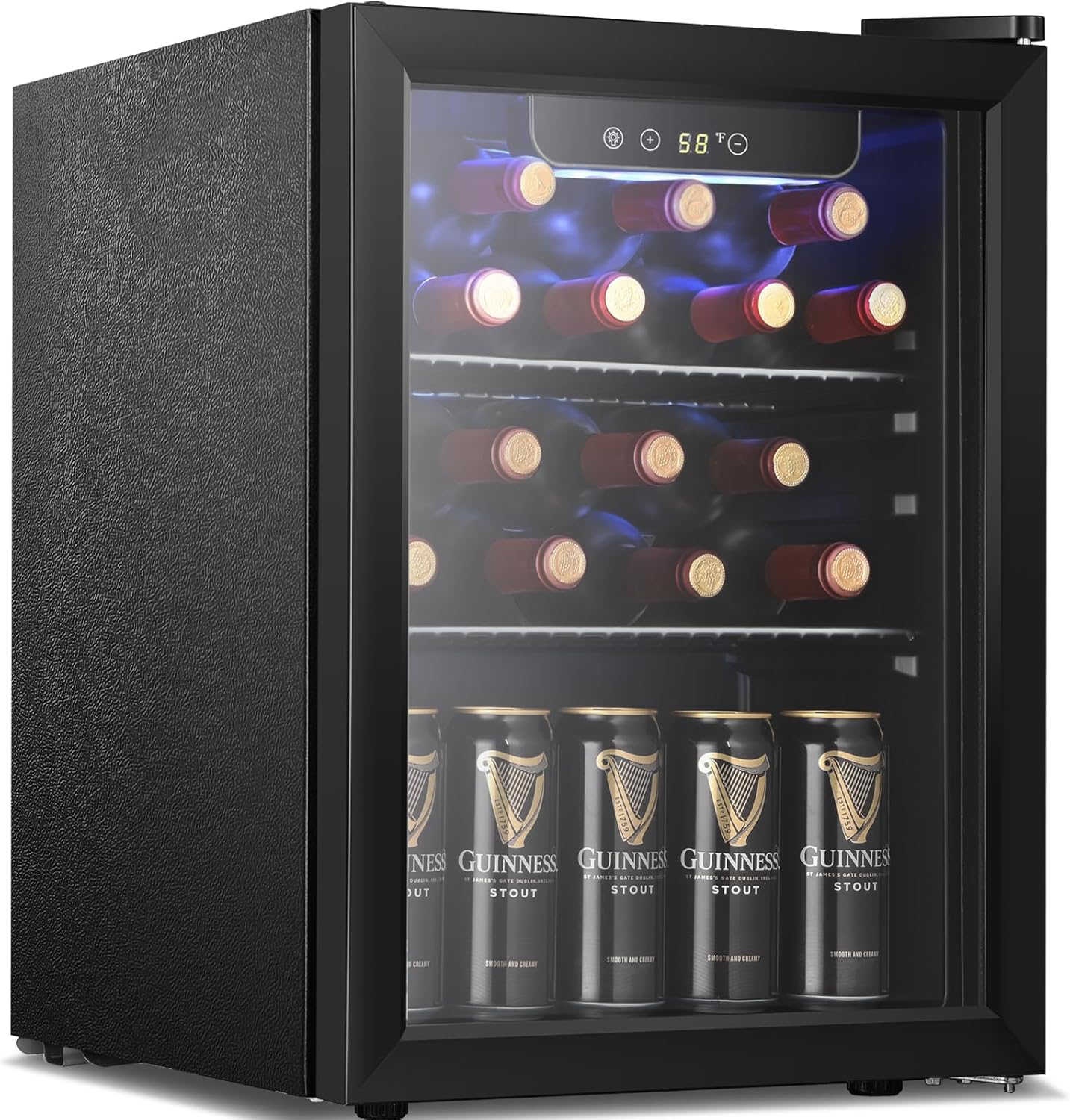 Antarctic Star Beverage Refrigerator Cooler 68 Can, Mini Fridge with Glass Door for Beer Drinks Wine,Freestanding Small Fridge with Electronic Temperature Control for Home and Bar,1.7 cu.ft