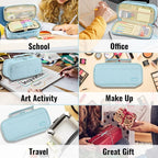 Pencil Case, Large Capacity Pencil Case Organizer; Double Zipper Storage Bag; Big Pencil Pouch for College School Office Teen Girl Boy Men Women Adult