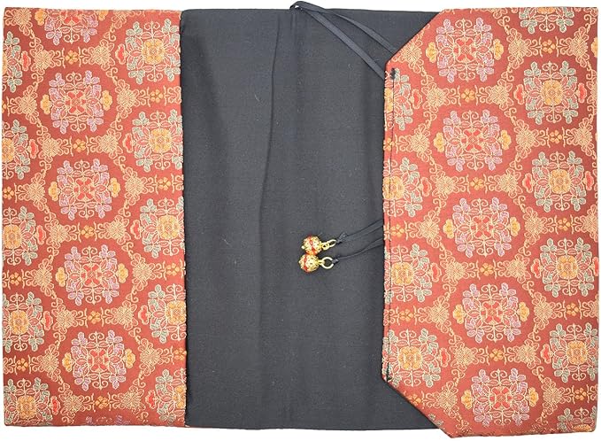 BLBMH Book Covers for Paperbacks Fit for 5.5x8.5 inch Adjustable Book Sleeve Cover for Women Over 15 Soft Cloth Protector for Novels Notebook - Flower Red 8.5in