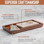 Demigo Acacia Wood Valet Tray & Catchall (11.9x6x1 inch) - Wooden Desk Organizer for Office Supplies, Keys, Wallet & Mail - Entryway & Nightstand Decor