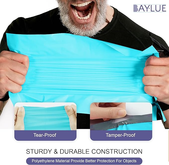 Teal Large Poly Mailers 14.5x19 Inch | Strong Adhesive Self-Seal Mailer Bag | Tear, Tamper, Water Resistant Shipping Envelopes | Thick Strong polymailer Bags | Clothing Shipping Bags | 500 Pcs Bulk