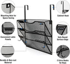 Wall File Organizer, 3 Tire Hanging File Folder Mail Organizer, Vertical Mesh Metal Door/Wall Mount Hanging File Holder, Paper Document Magazine Rack with Hooks for Home Office Black