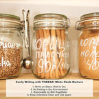 White Liquid Chalk Markers Set (8 Pack), 6mm Reversible Thick & Chisel Tip, Wet Erase Paint Pens for Non Porous Blackboard Chalkboard, Car Glass Windows, School Business Supplies