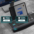 Ergonomic Wireless Keyboard and Mouse with Wrist Rest，Phone Holder - 2.4GHz Full-Sized Low-Profile Quiet Wireless Mouse and Keyboard Combo for Computer, Laptop, PC, Mac-Grey