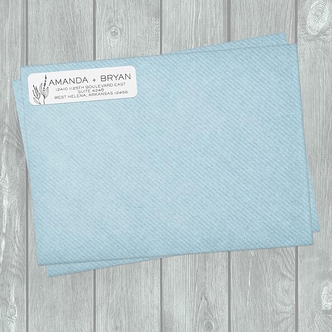 Simple Modern Flower Rolled Address Labels/Roll of 500 Floral Illustration Personalized Address Labels/Designer Return Address Stickers in Elegant Plastic Dispenser