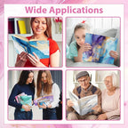 Jumbo Stretchable Book Covers 12PCS Reusable Fabric Book Cover with Label 9x11in Marble Print Protective Sleeve for Hardcover Book Textbook Cover for School Fits Most Book Sizes Up to 10x12.5in