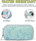 Della Gao Big Capacity Pencil Case, Durable Nylon Pencil Bag Aesthetic Pencil Pouch Travel Simple Stationery Bag Office Organizer Pen Bag for Women and Men - Green