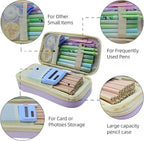 Large Capacity Pencil Case - Durable Zipper Aesthetic Pen Pouch, Big Storage Organizer for School, Office & Travel - Waterproof & Multi-Use (Purple)