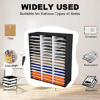Mail Sorter Wood Literature Organizer, Student Mailbox for Classroom, Desktop Bill Paper sorter for Office Home School, 48 Compartments, White