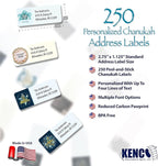 Customized Personalized Address Labels - Made in The USA by Kenco (500 Labels, Hannukah)