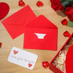 jiebor 100 Sets Small Red Envelopes with Small Blank Gift Business Card Wedding Invitation Pocket Envelopes for Graduations Wedding Shower Holiday Valentines Day 4.37 x 2.91 Inch