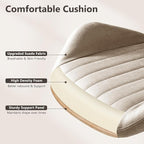 Mid Century Modren Office Chair - High Back Swivel Executive Chair with Lumbar Support,Ergonomic Computer Desk Chair with Wheels,Faux Lether Suede Task Chair,350lbs (Beige, High Back)