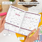 Clever Fox Planner 2nd Edition – Colorful Weekly & Monthly Goal Planner, Time Management & Productivity Organizer, Undated, A5 (Lavender)