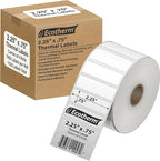 2.25" x .75" Thermal Labels | 4 Rolls | 7120 Labels | fits Zebra, Munbyn, Rollo, Godex, Arkscan, iDPRT, Offnova Thermal Label Printers and More | Blank White Adhesive Stickers by Ecotherm
