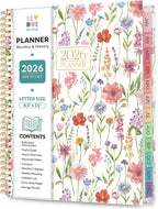 Planner 2026, 8.5" x 11" Monthly & Weekly Planner with Tabs, JAN - DEC 2026, Goal Setting & Time Management Organizer for Professionals & Students