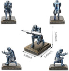 Knight Pen Holder Pen Stand Desk Organizers and Accessories Resin Pencil Holder as Gift with a Fancy Pen for Office and Home Desk Organizer (Blue)