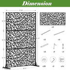 NicBex Room Divider 1 Panel Room Dividers with Mesh Shape Design Partition Room Dividers and Metal Privacy Screens Wall Divider for Outdoor, Room Separation,48.31" W x 15.75" D x 70.75" H, Black