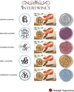 Custom Monogram Wax Seal Stamp with Intertwined Initials for Personalized Letters and Wedding Invitations-Multiple Design Options-USA Handcrafted