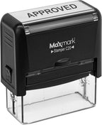 MaxMark Customized Self Inking Stamp - Up to 4 Lines of Text - Medium Size - Choose from 15 Ink Colors