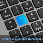 K01R Wireless Keyboard, 2.4G Slim and Compact Wireless Keyboard with Numeric Keypad, Long Battery Life, Lag-Free for PC Laptop Computer Windows, Space Grey