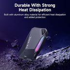 500GB Magnetic Portable SSD,2050MB/s Type-C USB 3.2 Gen 2x2 External SSD,4K ProRes Record and Store,Aluminum alloy,RGB Touch Lighting,External Solid State Drive for iPhone15/16/Android/PC/Mac -PS2200