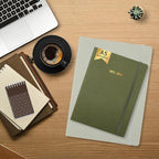 Ensight 2025-2026 HARDCOVER Leather Planner Weekly & Monthly - 6.5x8.5 Inches - Academic Planner Business Personal or Student - Pen Holder, Thick Paper, July 2025 - June 2026 (Olive Green)