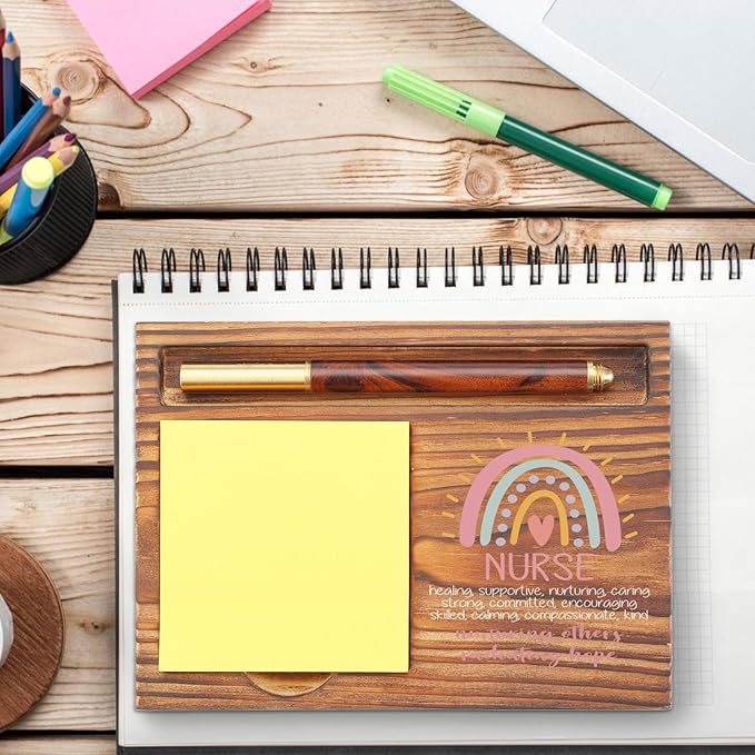 Nurse Gifts Sticky Note Holder, Nurse Appreciation Nurse Graduation Nurses Week Gift, Thank You Gifts for RN PN Healthcare Workers Clinic Hospital Self-Stick Note Pad Holders TZP56