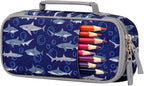 Choco Mocha Shark Pencil Case for Boys, Soft Pencil Case Kids Pencils Pouch for Kindergarten Boys, Blue