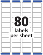 Avery Mailing Address Labels, Inkjet Printers, 10,000 Labels, 1/2 x 1-3/4, Permanent Adhesive, Easy Peel (5 Packs 8167)