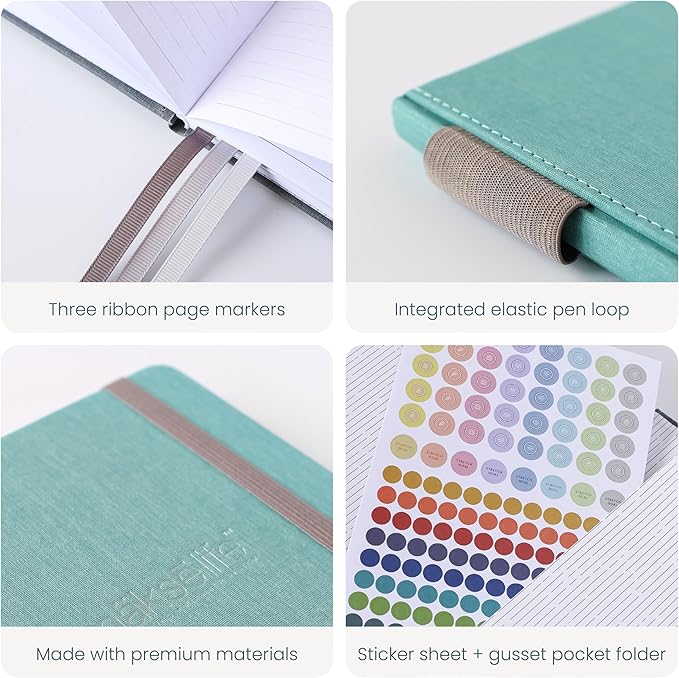 Quarterly Undated Planner - Goal Setting And Weekly Planner, Productivity Tools, Time-Management, Habit Tracker, Teal