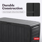 Keter Marvel Plus 71 Gallon Resin Deck Box-Organization and Storage for Patio Furniture Outdoor Cushions, Throw Pillows, Garden Tools and Pool Toys, Dark Grey