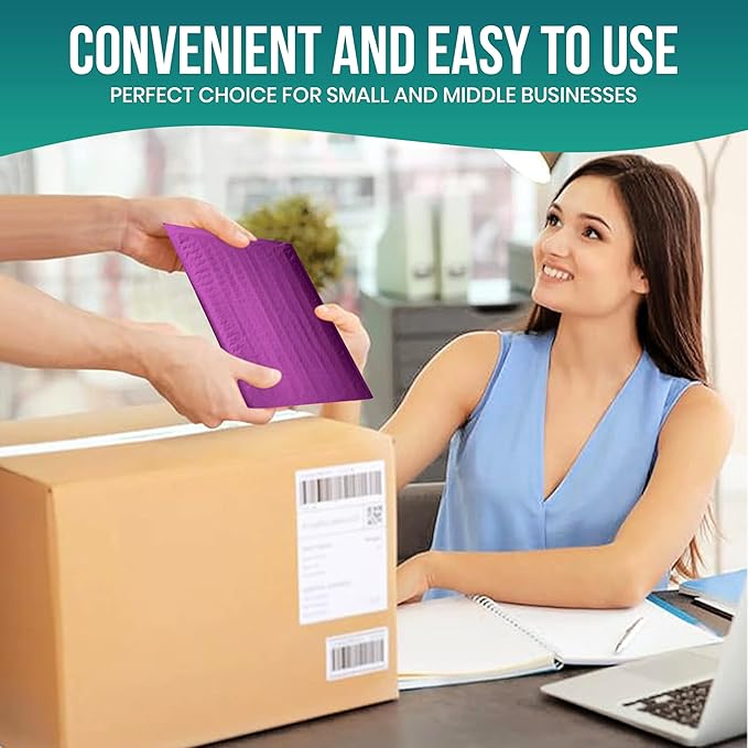 Levex - #0 6" x 10" [5 Pack] Purple Poly Bubble Mailers, Padded Envelope Mailers, Packing Envelope & Mailing Bags for Shipping