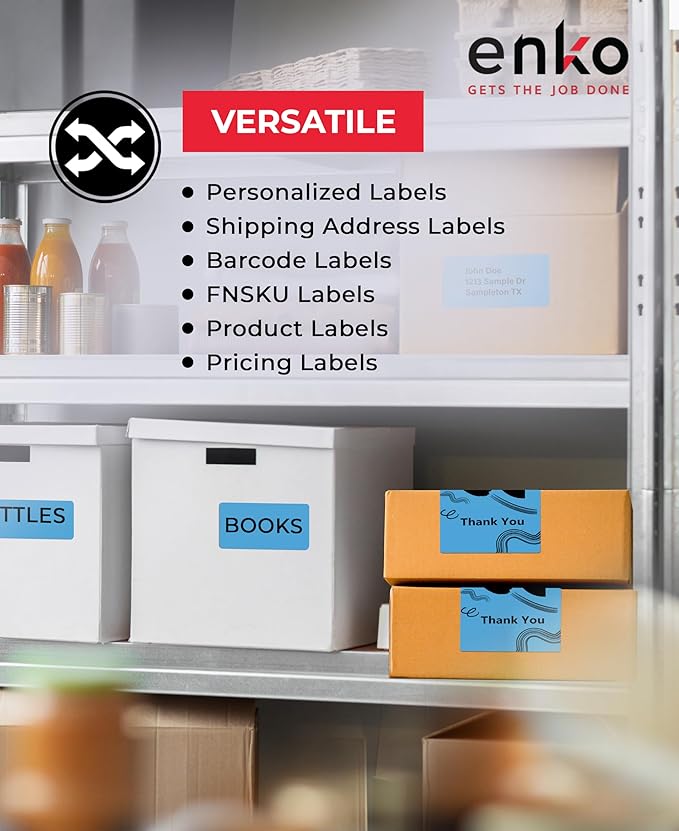 enKo [6 Rolls, 1800 Direct Thermal Labels] Blue/Cyan Colored Compatible for Dymo 30256 Label (2-5/16 x 4") Use with Dymo, Rollo Thermal Printer as Shipping & Mailing Labels