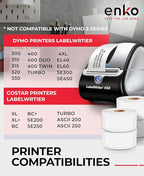 enKo Compatible for Dymo 30336 Labels (1" x 2-1/8") - 24 Rolls | 12,000 Labels for Dymo LabelWriter 450 Turbo Printer and 4XL - Blank White Direct Thermal Address, Shipping and Barcode Labels