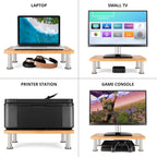 The Original Bamboo Monitor Stand (As Seen On PBS) - Monitor Riser for Computer Screen or Laptop - Desk Shelf Adds Storage Space & Improves Ergonomics - Natural