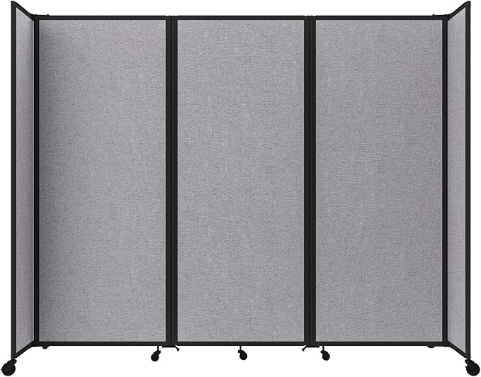 Versare Room Divider 360 Portable Wall Partition | Folding Panels | Large Freestanding Divider | Locking Wheels | Temporary Room Separator