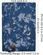 BLBMH A5 Book Covers for Paperbacks Book Cover Fit for 5.5x8.3 inch Adjustable Book Sleeve Cover for A5 Diary Books Fabric Softcover Protector for Notebook - Denim