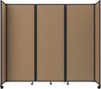 Versare Room Divider 360 Portable Wall Partition | Folding Panels | Large Freestanding Divider | Locking Wheels | Temporary Room Separator