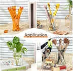 Crtiin 20 Pack Clear Acrylic Pen Holder Makeup Brush Round Pencil Holder for Desk Pen Cups Desk Organizers and Storage Desktop Stationery Organizer for Office School Home Supplies