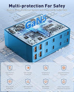 Charging Station (600W),12-Port USB C Charger Block with Dual 100W PD USB-C Fast Charging Station Hub for MacBook Pro/Air/All iPad iPhone 17/16 15/14/13/Pro Max/Samsung Galaxy Note(Blue)