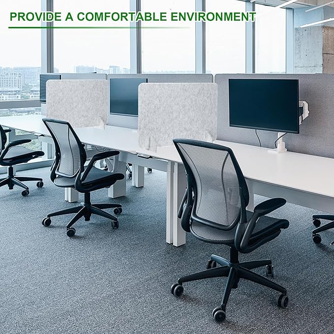 PATIKIL Desk Divider, 2 Set 24 x 24 Inch Acoustic Freestanding Desk Divider Desk Privacy Panel with 4 Pcs Support Feet for Library Office Workstation, Orange