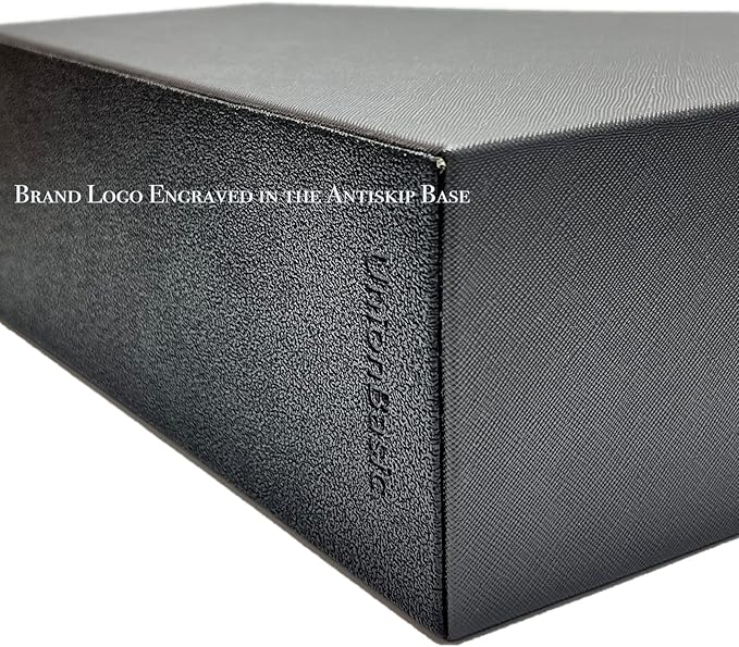 UnionBasic Magazine File Holder - Office Leatherette Desktop Document File Folder Journals Organizer Racks, Grey, Set of 4