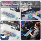 FOPETT 2.4GHz Wireless Keyboard and Mouse Set with Switch Button - Full-Size Keyboard - Compatible for Windows/Laptop/PC/Notebook/Smart TV and More - Blue Colorful