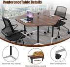 Conference Table, Folding Conference Desk Modern White, Seminar Table with Wheels, 2-10 People for Office, Meeting Break Room (4, 1915TXH, 47IN)