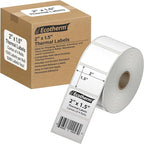 2" x 1.5" Thermal Labels | 4 Rolls | 5280 Labels | fits Zebra, Munbyn, Rollo, Godex, Arkscan, iDPRT, Offnova Thermal Label Printers and More | Blank White Adhesive Stickers by Ecotherm