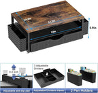 Desk Organizer and Accessories, Computer Monitor Stand Riser with Drawer and 2 Pen Holders, Office Desk Accessories & Workspace Organizers for Office Supplies (Wood)