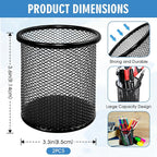 2 Pack Black Pencil Cup - Wire Mesh Pen Cup Holder for Desk, Office Pen Organizer With Sleek Design