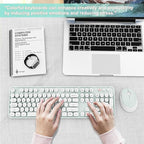 Wireless Keyboard and Mouse Combo, Ergonomic Full Size Typewriter Retro Round Keycaps Keyboard, Compatible with Windows, PC, Perfer for Home and Office Keyboards（Green）