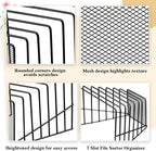 2 Pcs 7 Slot Incline File Sorter Metal Wire Mesh File Racks for Desktop Letter Sorter for Magazine Folder Book Organizer Home Office School Paper Mail Desk Storage Holder (Black)