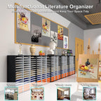 Mail Sorter Wood Literature Organizer, Student Mailbox for Classroom, Desktop Bill Paper sorter for Office Home School, 48 Compartments, White